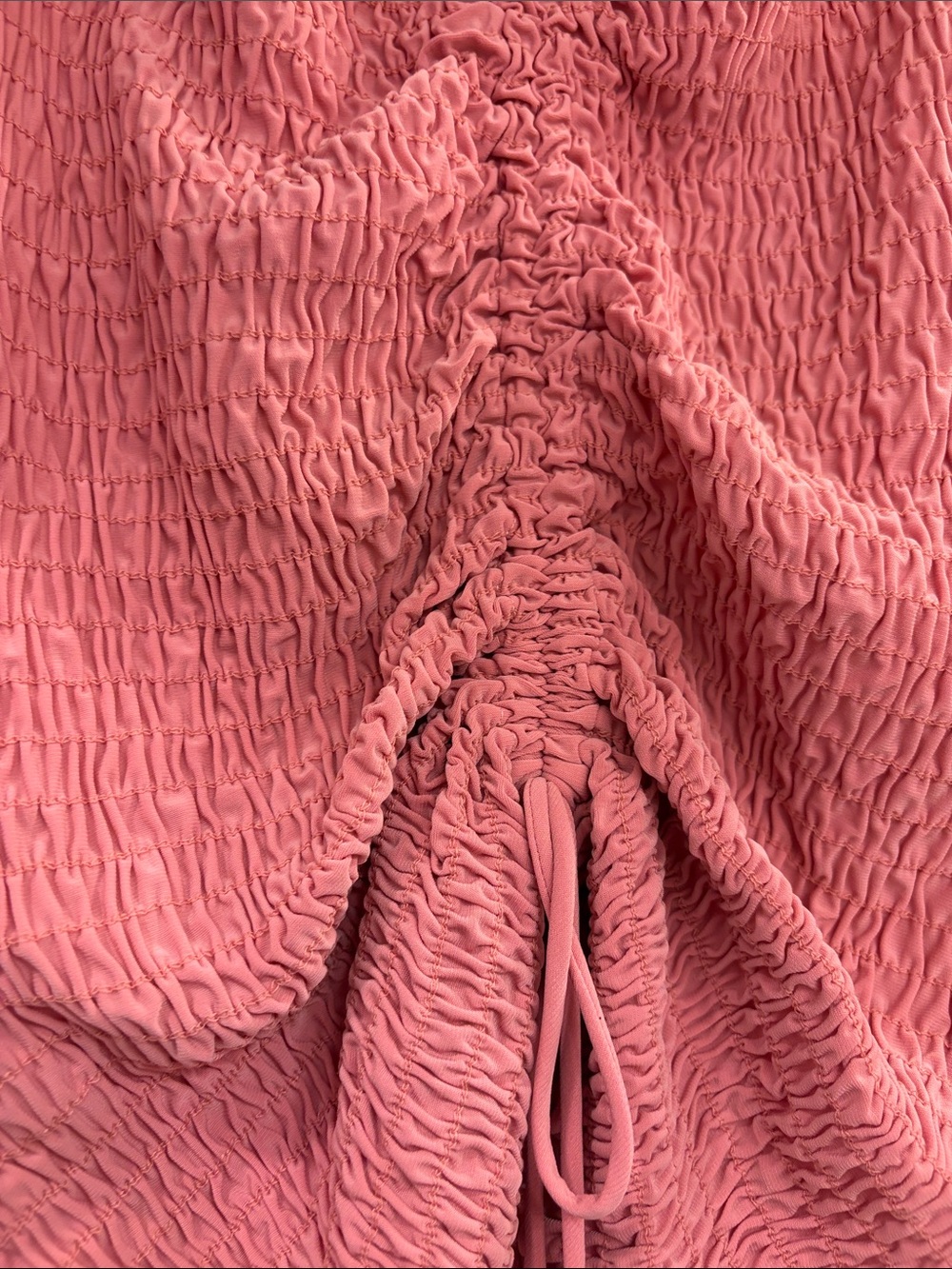 Pink Ruched Drawstring Midi Skirt - Picture 5 of 8